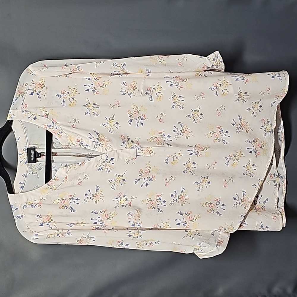 JONES & CO Jones New York Light Pink Floral Blouse Size 1X